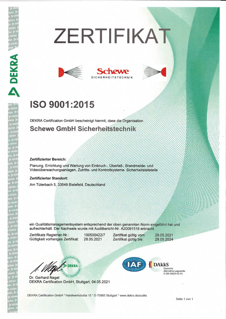 Erneuerung der ISO 9001 Zertifizierung